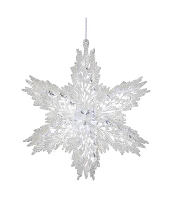 White and Clear Snowflake Ornament