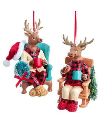 Lodge Deer On Chair Ornament