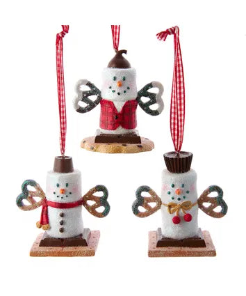 Snowman S'mores With Pretzel Ornament