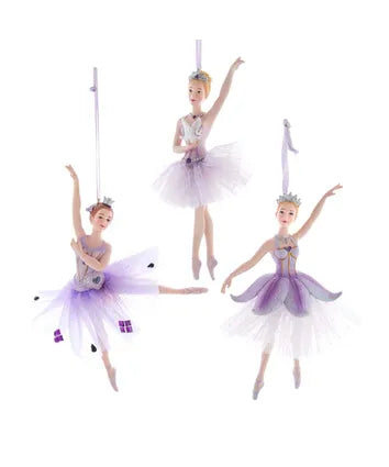 Royal Splendor Purple and Silver Ballerina Ornament