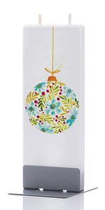 Flat Handmade Candle - Floral Christmas Ornament