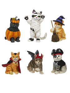Halloween Costume Cat Figurines