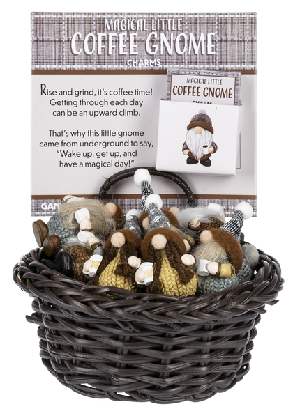 Coffee Gnomes Charms in a Basket