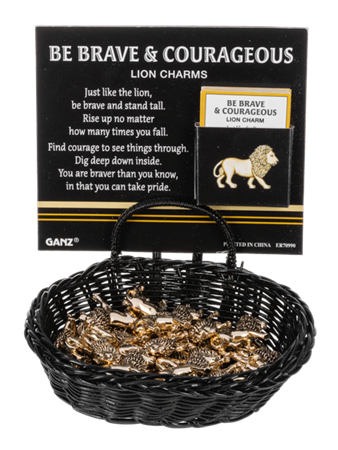 Be Brave & Courageous - Lion Charms in a Basket