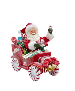8.5" Fabriché™ Musical Santa In Candy Car