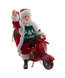 10" Fabriché™ Santa On Scooter
