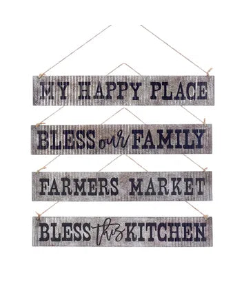 Antique Wood and Corrugated Metal Farm Signs