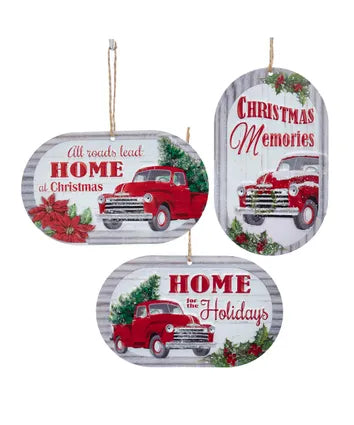 Red Truck With Saying Ornament