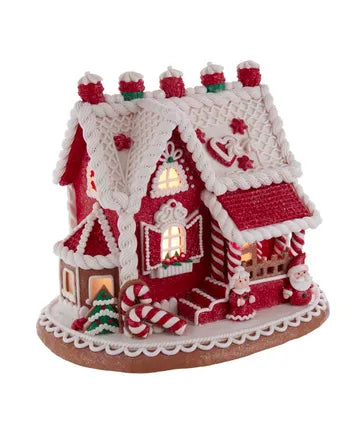 Santa and Mrs. Claus Gingerbread House With LED Light