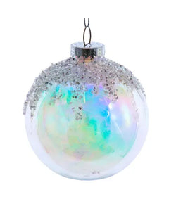 120MM Glittered Iridescent Ball Ornament