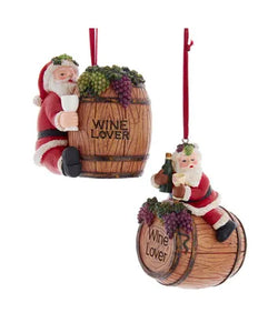 Santa Wine Barrel Ornament
