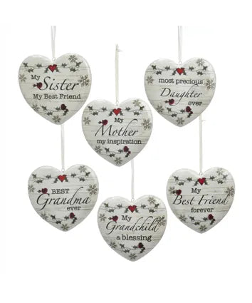 Porcelain Heart With Sentiment Ornament