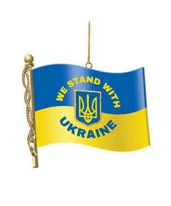 "We Stand With Ukraine" Flag Resin Ornament