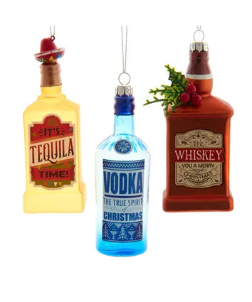 Glass Alcohol Bottle Ornament