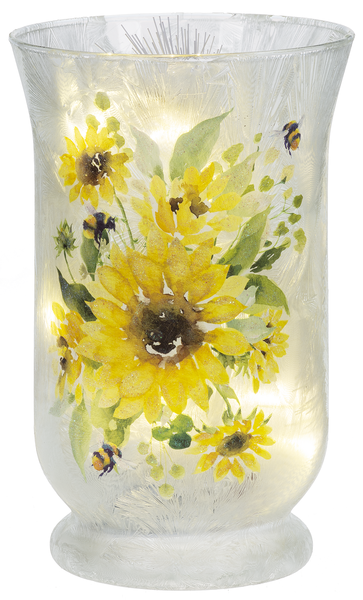 LED Light Up Sunflower Traditional Vase