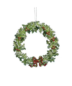 Green Wreath Ornament 5”