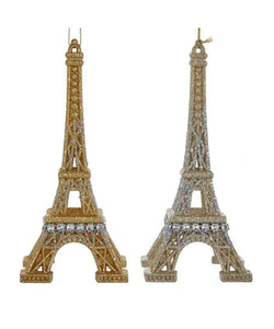 Gold and Silver Glitter Eiffel Tower Acrylic Ornament