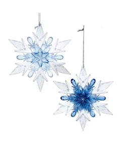 Blue and Clear Snowflake Ornament