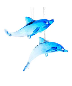 Blue and Clear Dolphin Ornament