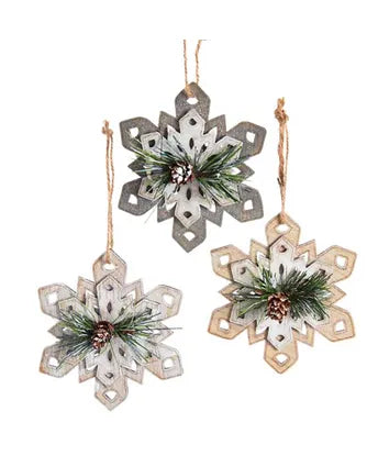Wooden Snowflake Ornament