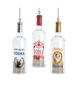 Acrylic Vodka Bottle With Glass Glitter Inside Ornament