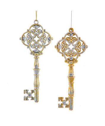 Gold and Silver Ombré Key Ornament
