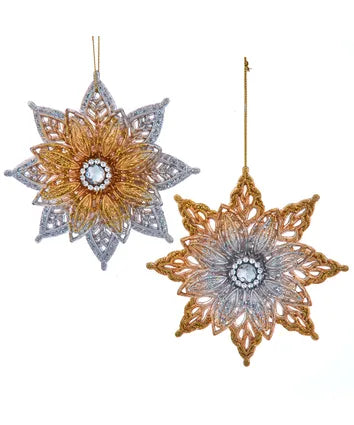 Ombré Gold and Silver Poinsettia Ornament