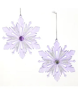 Lavender, Blue and Clear Snowflake Ornament