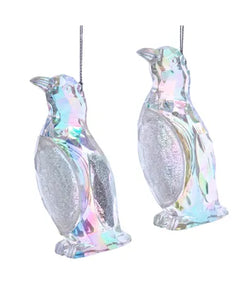 Clear Iridescent Penguin Ornament