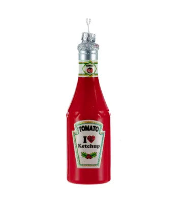 Glass Ketchup Christmas Ornament