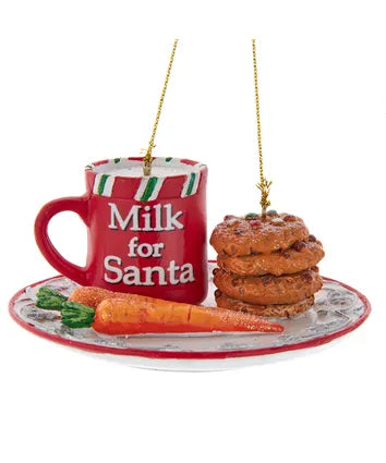 Milk & Cookies Ornament 3.5”