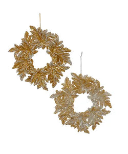 Gold and Silver Wreath Acrylic Ornament